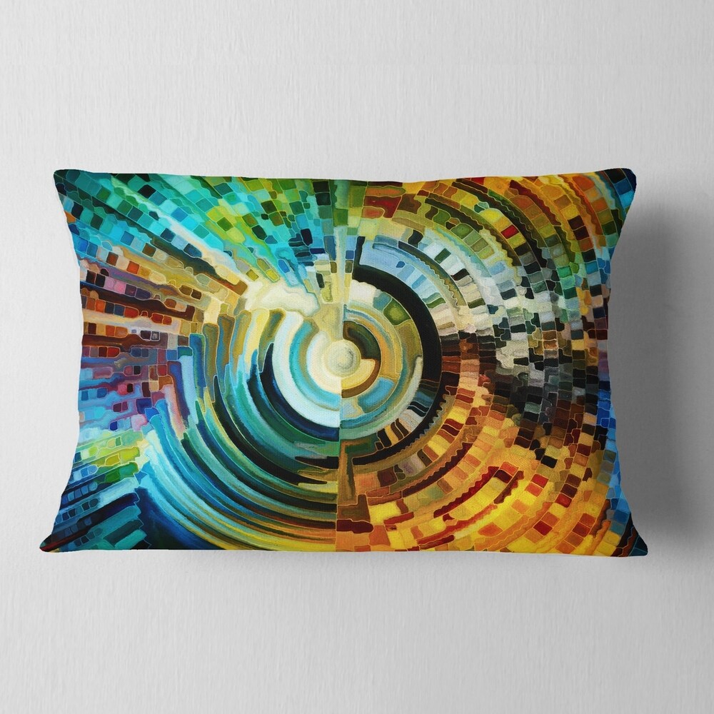 Designart 'Paths of Stained Glass' Abstract Throw Pillow