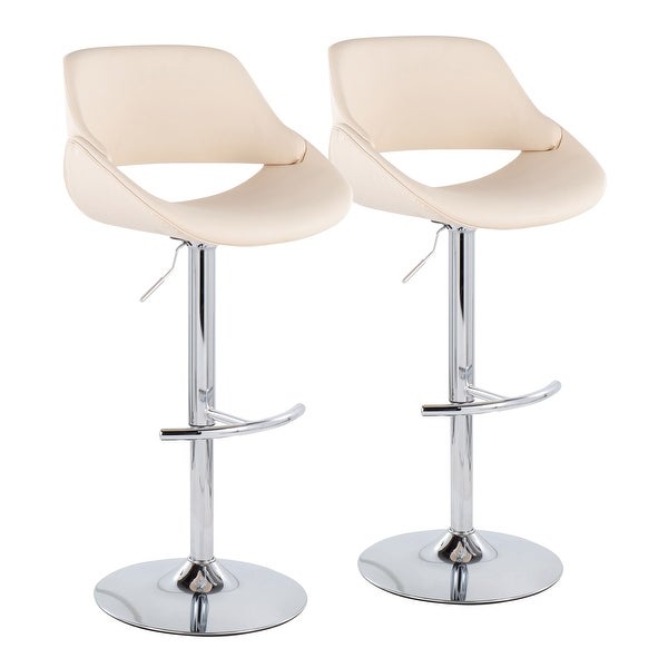 Silver Orchid Svellingen Adjustable Bar Stool with Rounded T Footrest - Set of 2