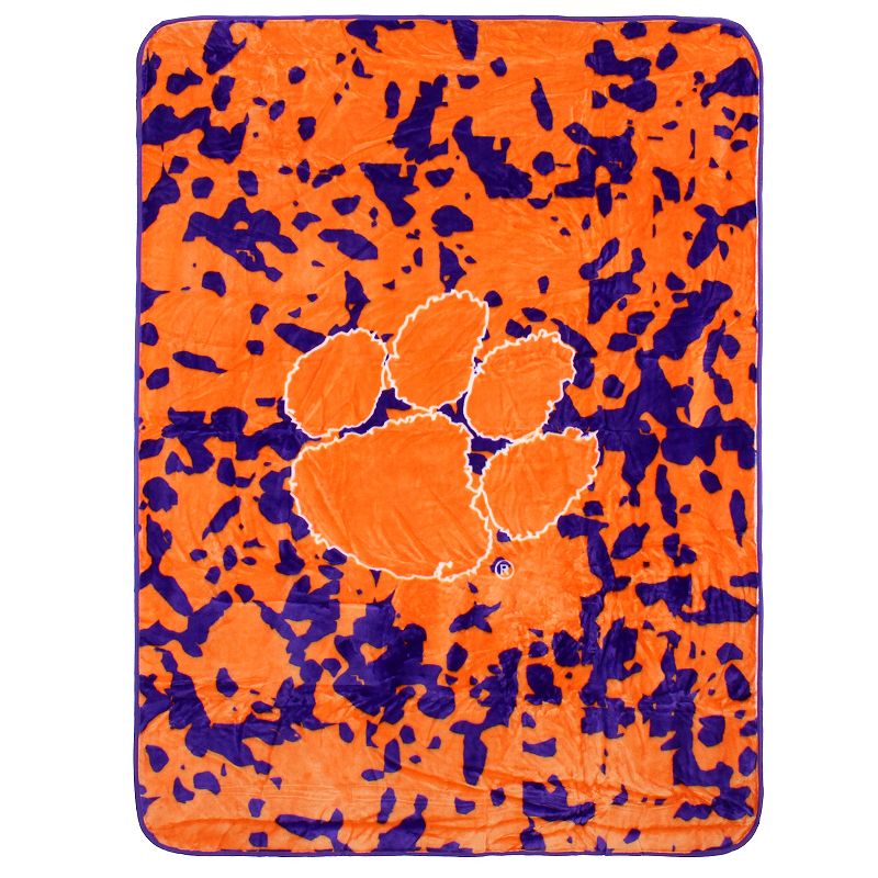 College Covers Clemson Tigers Raschel Throw Blanket