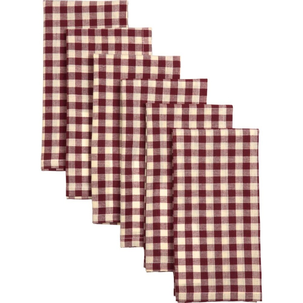 Set of 6 Katie Gingham Check Napkins   Napkin 18x18