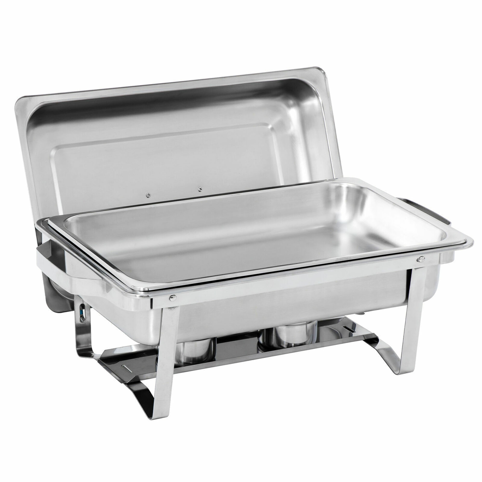 DODOING 2 Pack 8 Quart Stainless Steel Chafing Dishes Buffet Set， Silver Rectangular Catering Chafer Warmer Set for Kitchen Party Banquet Dining