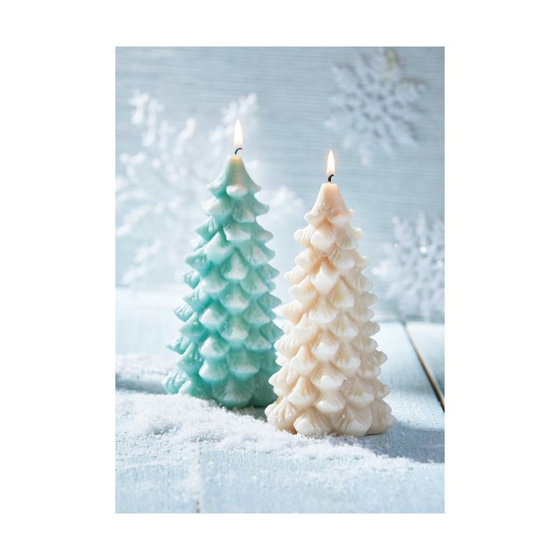 Tag Frosted Pine Tree Candle Blush