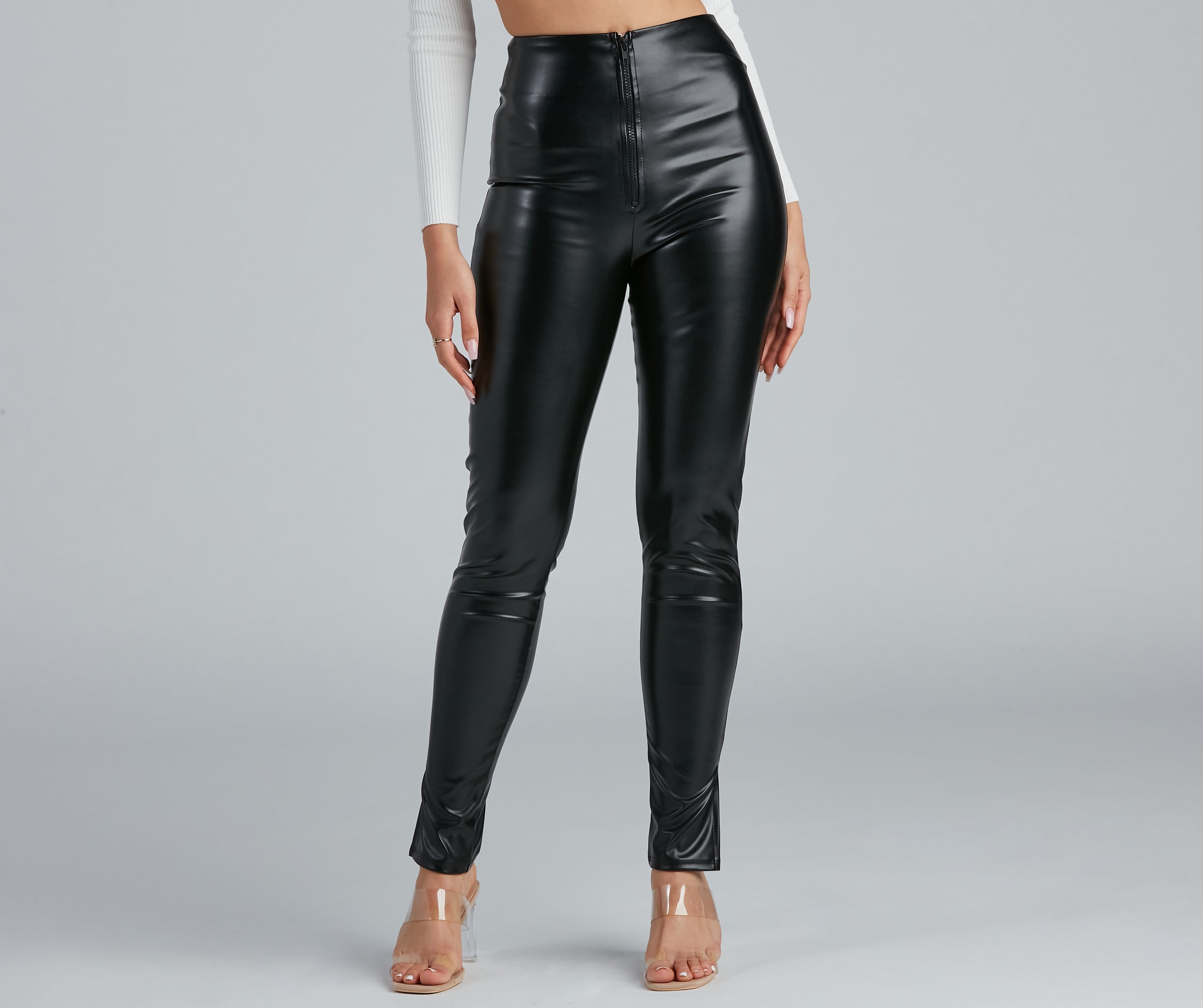 Major Chic Faux Leather Leggings