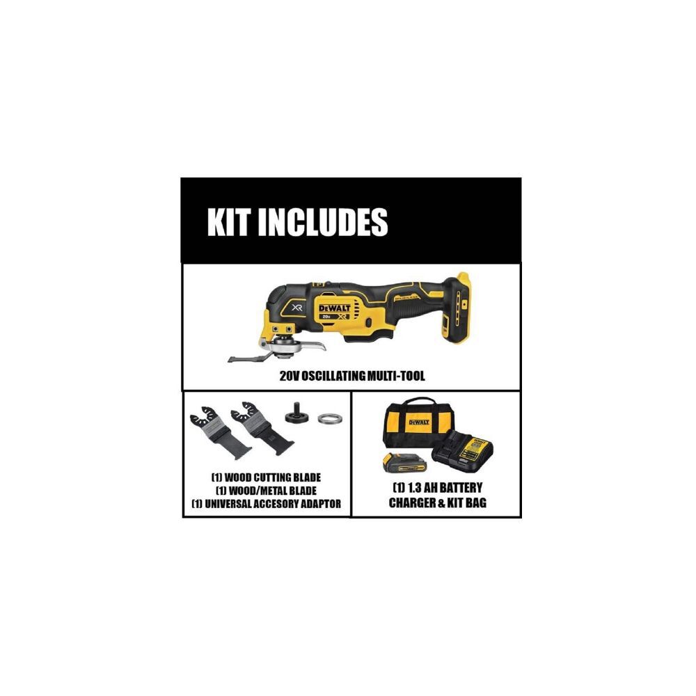 DEWALT 20V MAX XR Oscillating Tool Kit 3-Speed DCS356C1 from DEWALT