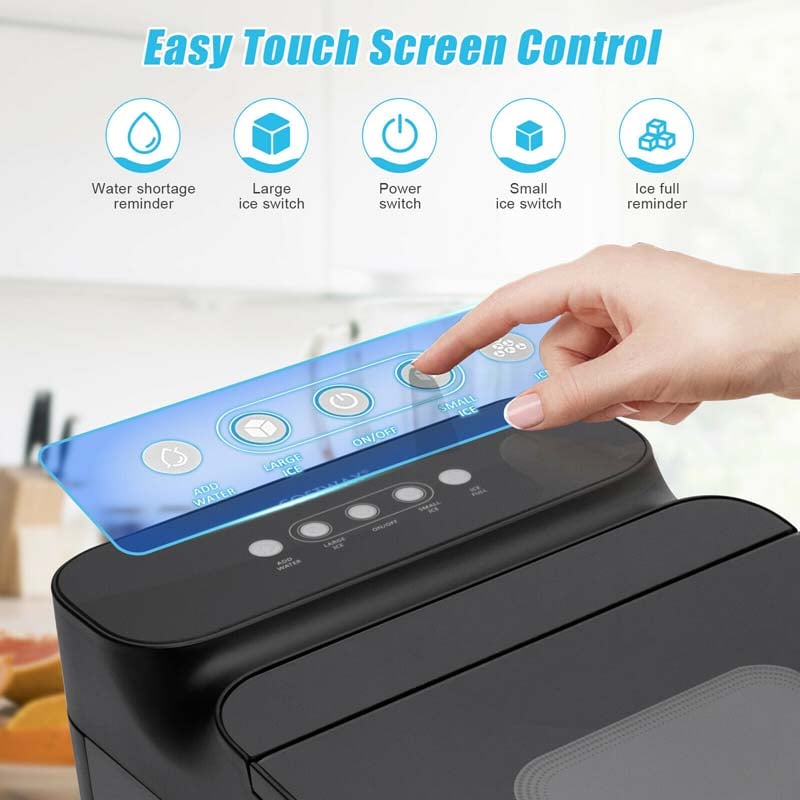 33LBS/24H Portable Ice Maker Countertop Auto Self-Cleaning Ice Machine with Scoop and Basket