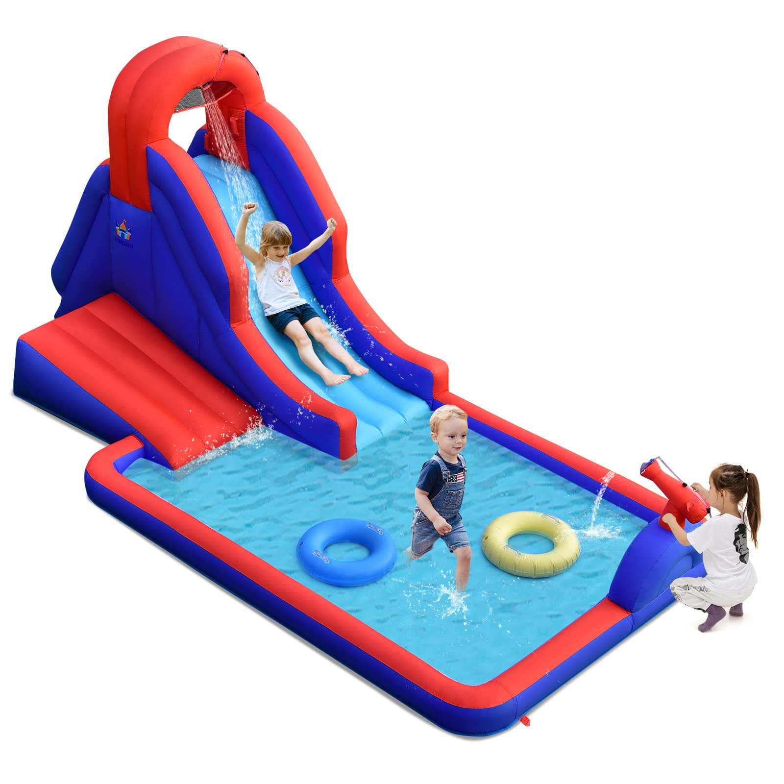 Costzon Inflatable Water Slide, 5-in-1 Kids Giant Water Slide Bouncer Park