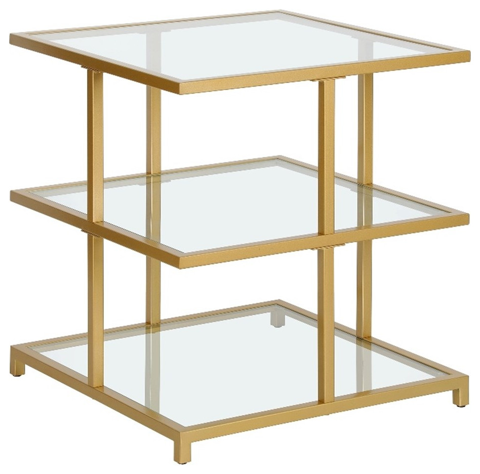 Henn ampHart 22 quotGold Side Table   Contemporary   Side Tables And End Tables   by Homesquare  Houzz