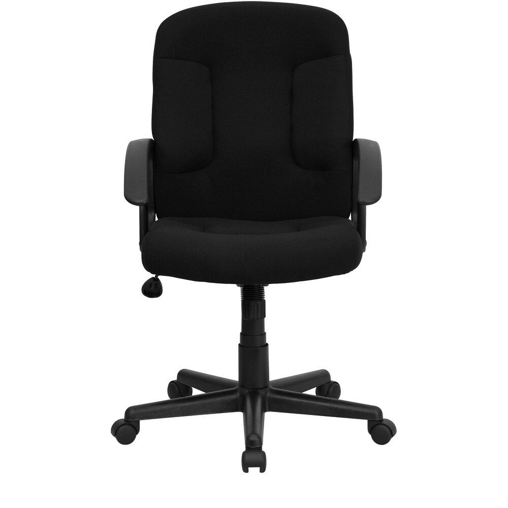 Mid Back Fabric Executive Swivel Office Chair with Nylon Arms