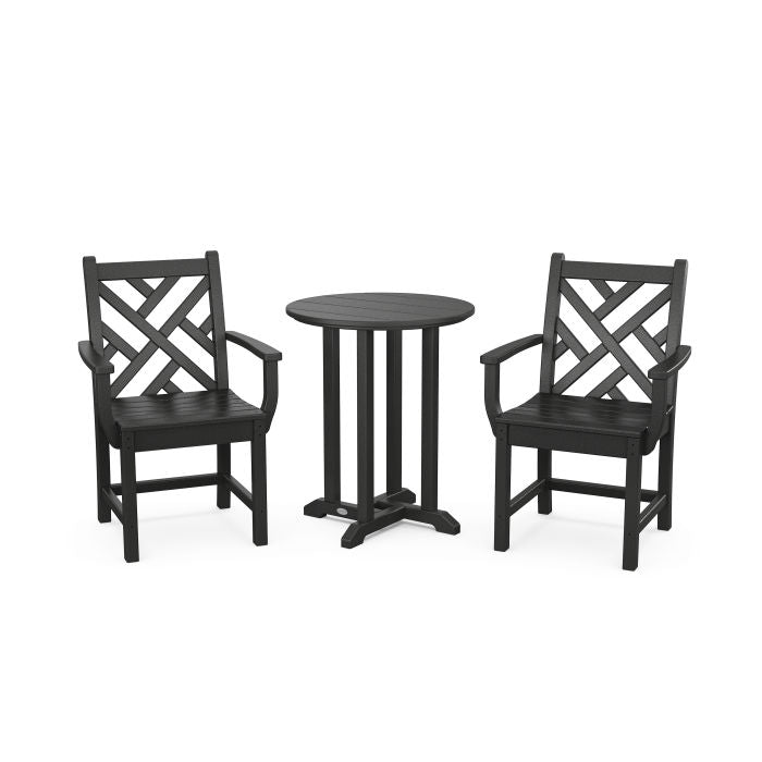 Polywood Chippendale 3-Piece Round Dining Set PWS1291-1