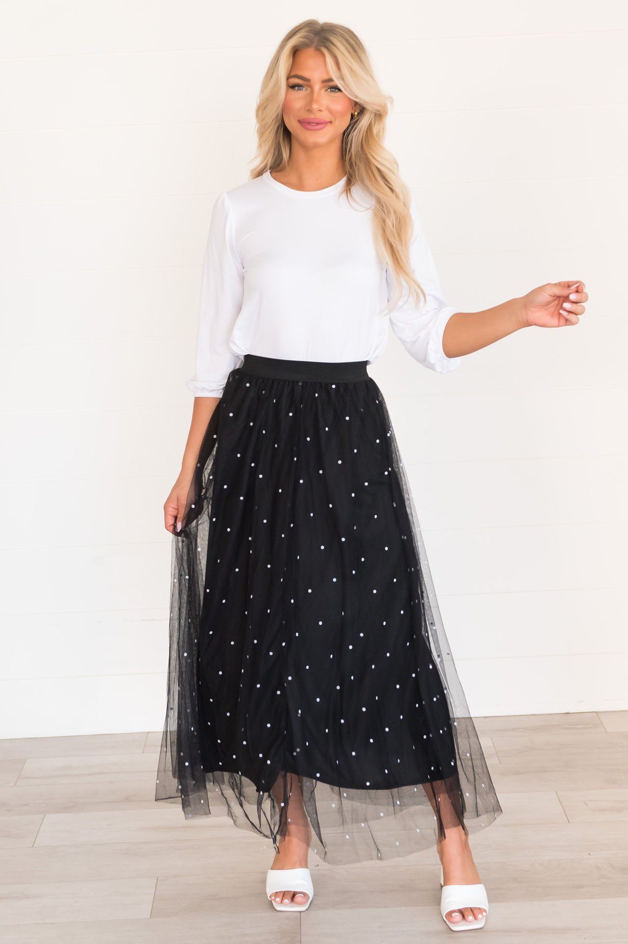 Twirl Away Modest Tulle Skirt