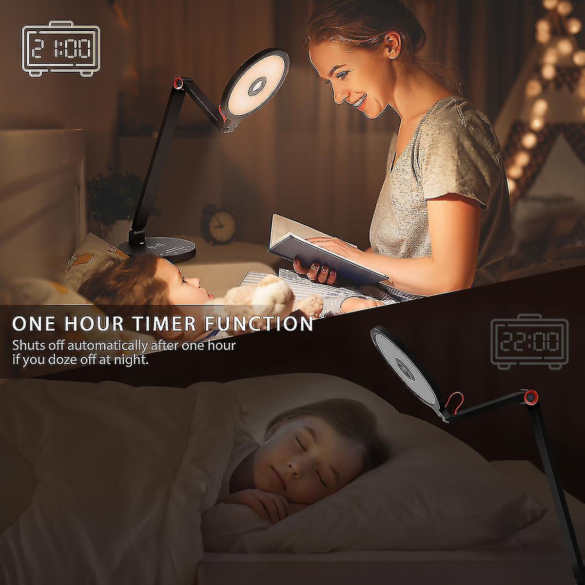 Yunlights 15w Led Table Lamp Wireless Dimmable Desk Light Touch Control Eye Protection Reading Light With Us Plug