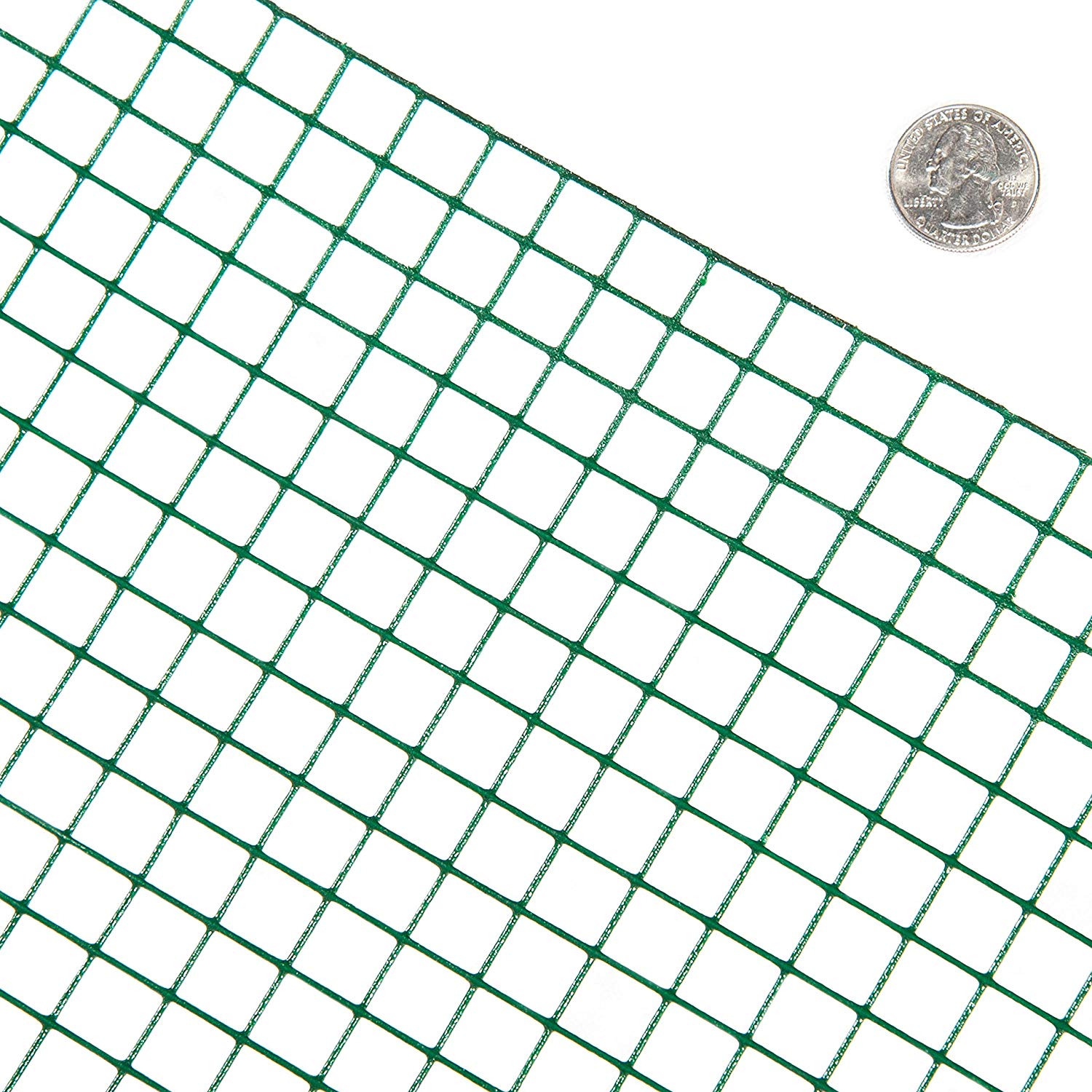 Fencer Wire 19 Gauge Green Vinyl Coated 1/2 Hardware Cloth Vegetables Garden Rabbit Fencing Snake Fence for Chicken Run Critters Gopher Racoons Opossum Rehab Cage Wire Window (24" x 96")