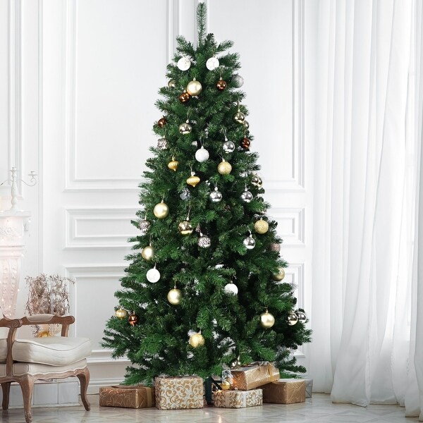 6ft8ft PE/PVC Mixed Hinged Christmas Tree with Steel Wire Frame