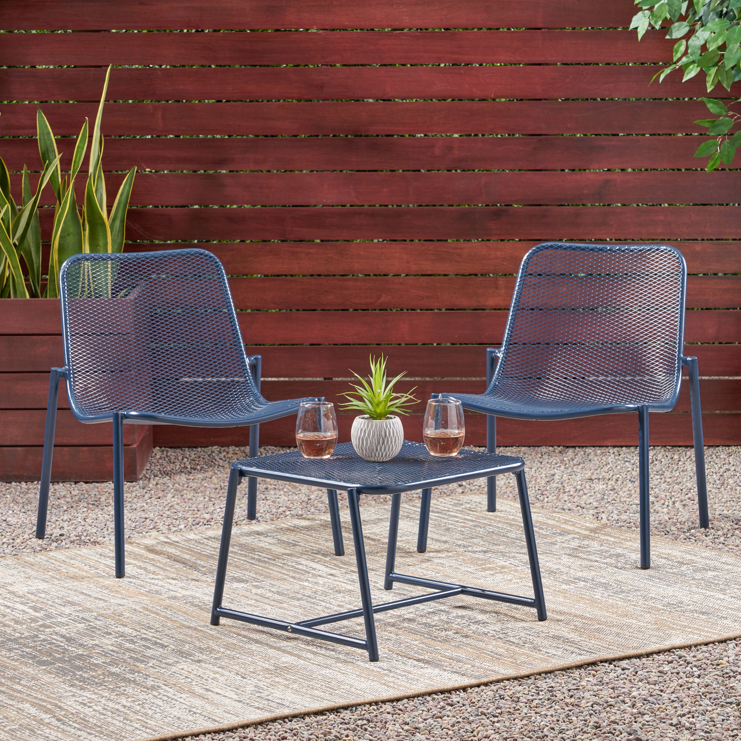 Brenner Outdoor Modern 2 Seater Chat Set