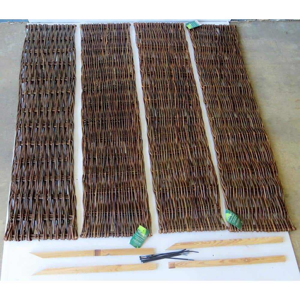 Master Garden Products Deep Woven Willow 48 in. W x 48 in. L x 12 in. H Raised Garden Bed WRB-44