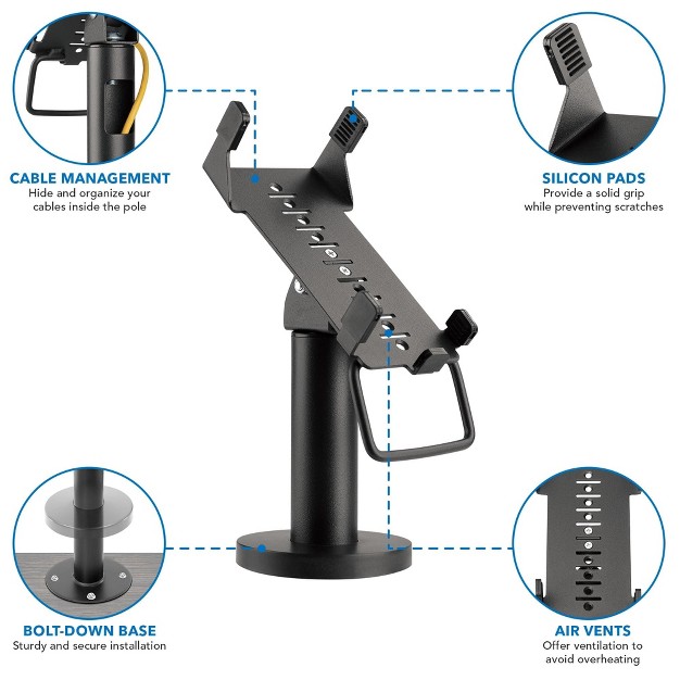 Pole Credit Card Pos Terminal Stand To Mount The Verifone Vx520 Anti theft Locking Tilt Swivel Black