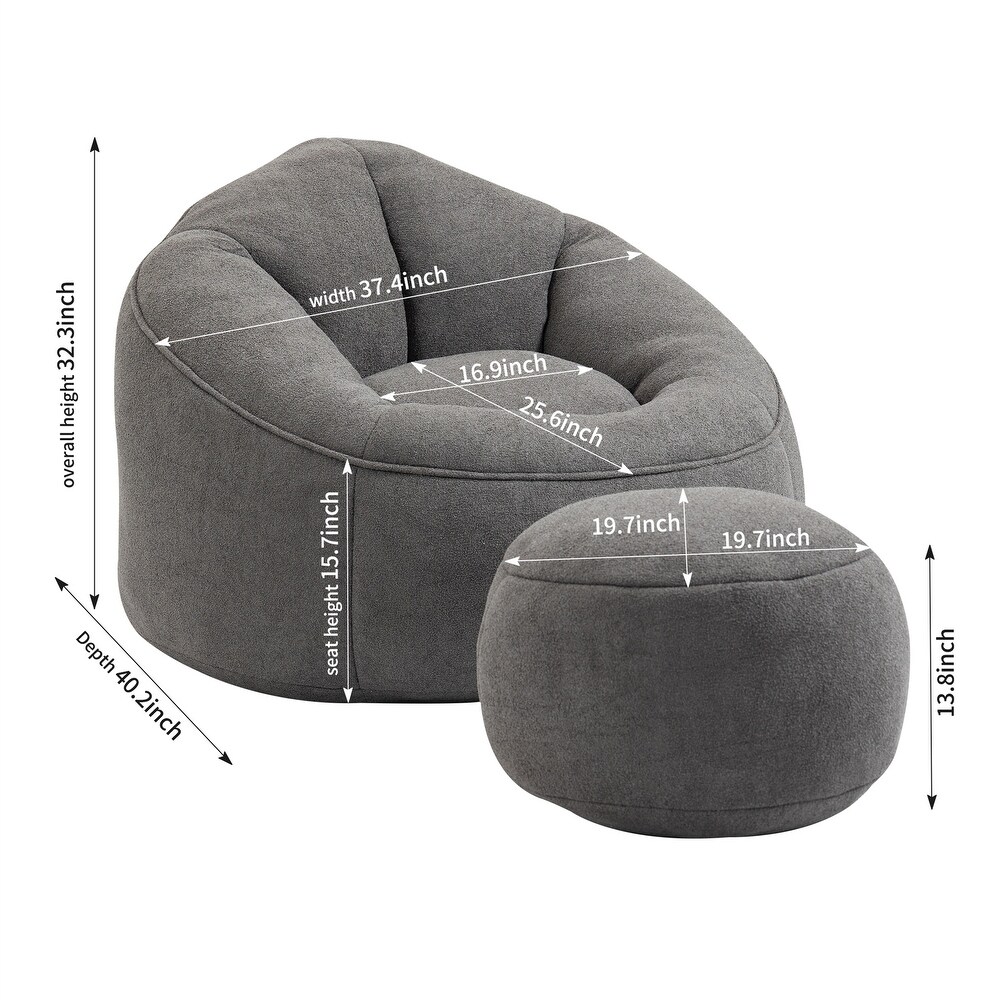 Bean Bag Sofa Chair With Footrest