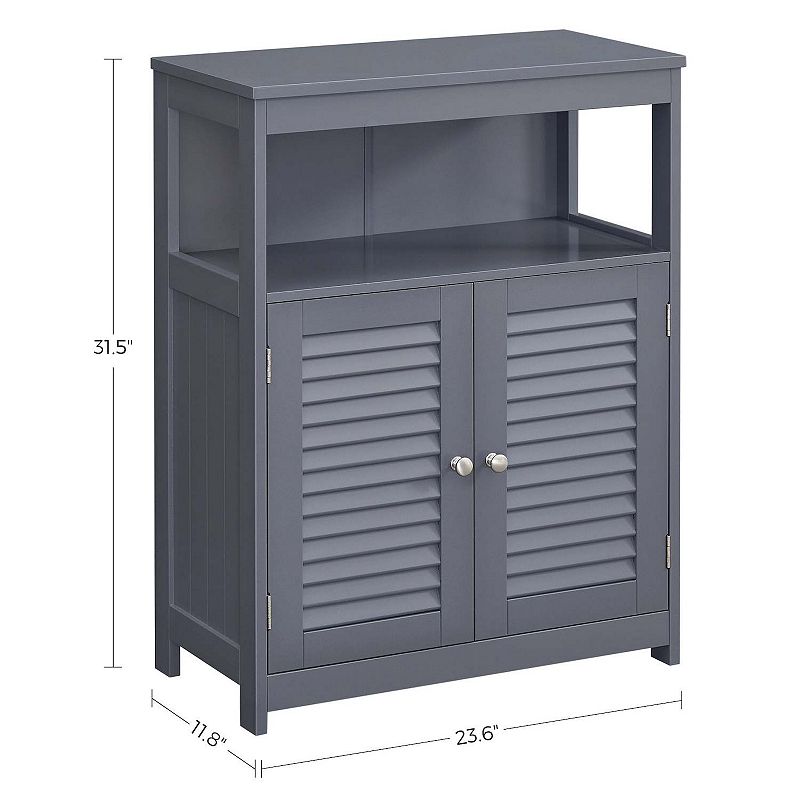 BreeBe Storage Cabinet with Shelf for Bathroom Grey