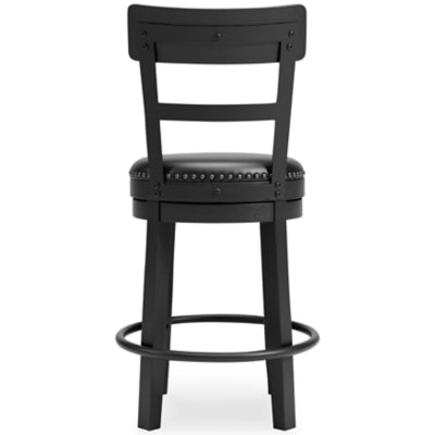 Signature Design by Ashley Valebeck 30.38 Faux Leather Pub Height Swivel Barstool， Black