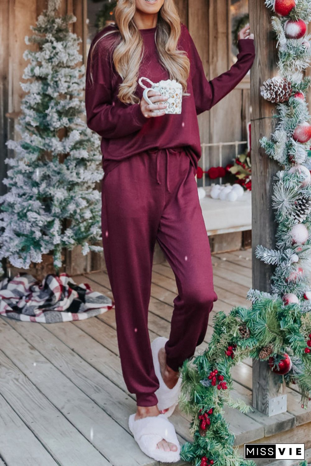 Long Sleeve Pullover and Jogger Pants Lounge Set