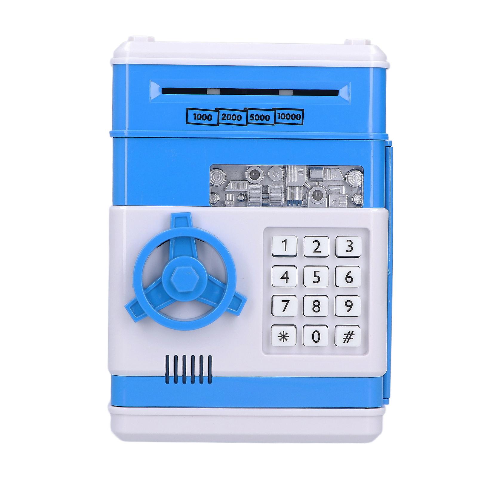 Electronic Money Saving Box Atm Password Cash Money Bank Security Lock Box For Children Kidblue