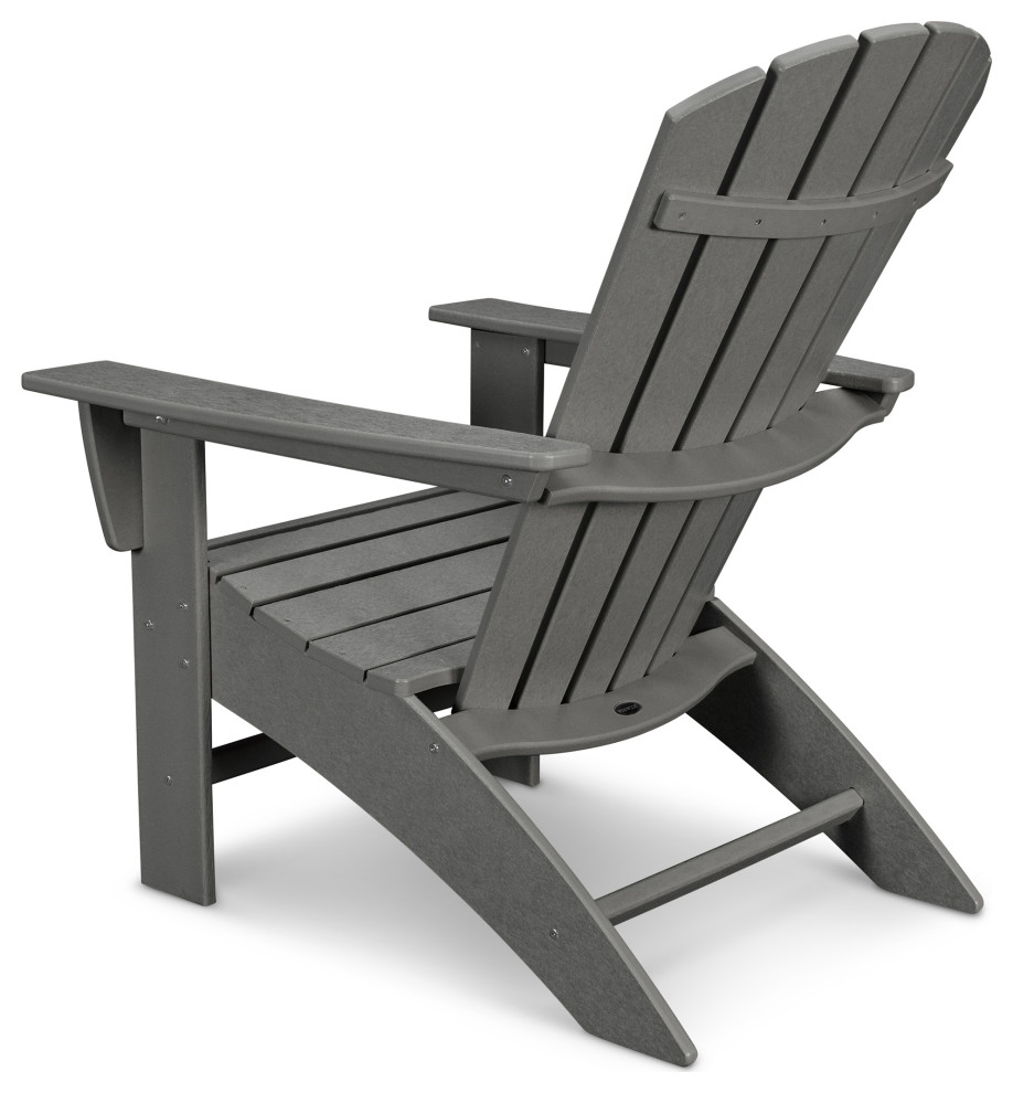 POLYWOOD Nautical 3 Piece Curveback Adirondack Set   Transitional   Outdoor Lounge Sets   by POLYWOOD  Houzz