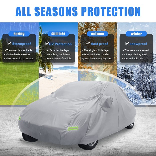 Unique Bargains Waterproof With Zipper Car Cover For Volkswagen New Beetle 98 19 Silver Tone