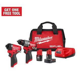 MW M12 FUEL 12-Volt Lithium-Ion Brushless Cordless Hammer Drill and Impact Driver Combo Kit w2 Batteries and Bag (2-Tool) 3497-22