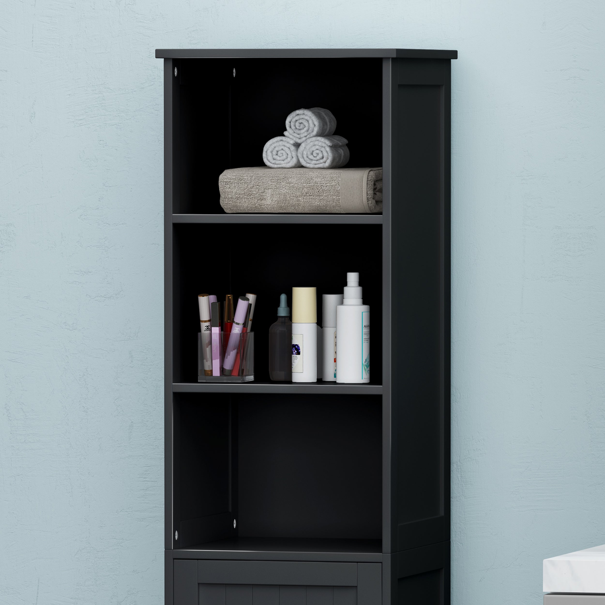 Bakari Contemporary Free Standing Linen Tower Storage Bathroom Cabinet