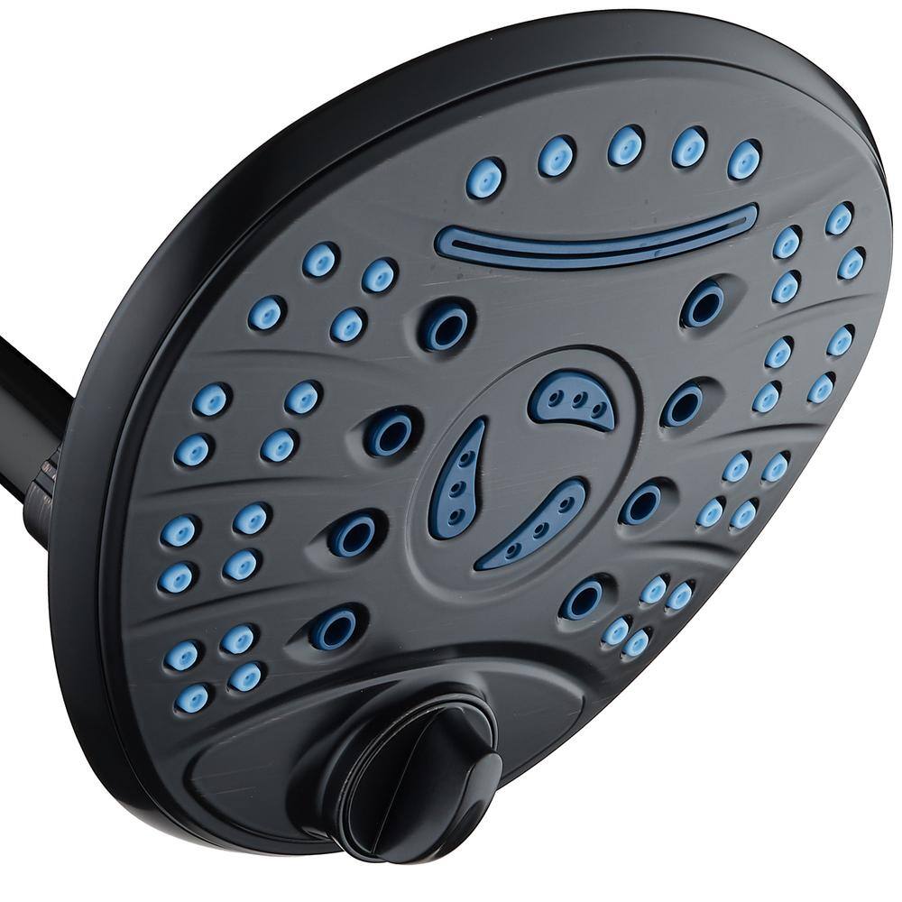 AQUACARE 8-Spray Patterns 7 in. Single Wall Mount Fixed Shower Head Anti-microbial Waterfall in Oil Rubbed Bronze 43333