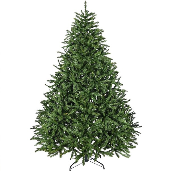 7ft PreLit Artificial Holiday Christmas Tree with 700，Warm White Lights，2231 Branch Tips and Foldable Base