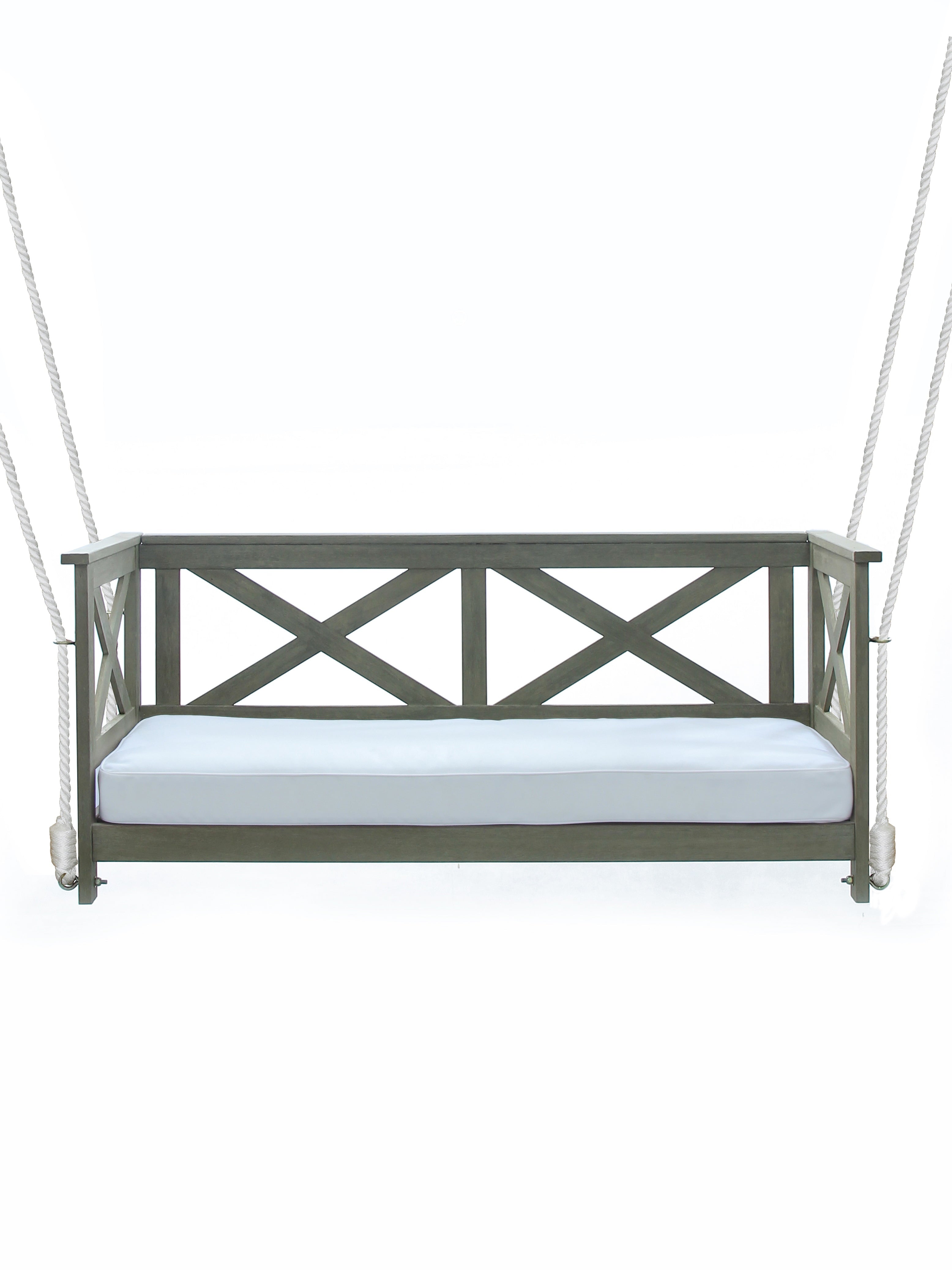 Mainstays Ella Rose 2-Person Cushioned Bench Porch Swing, Gray