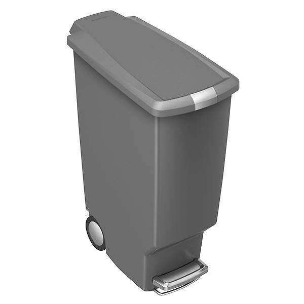 simplehuman Grey 10 gal Slim Plastic Step Trash Can