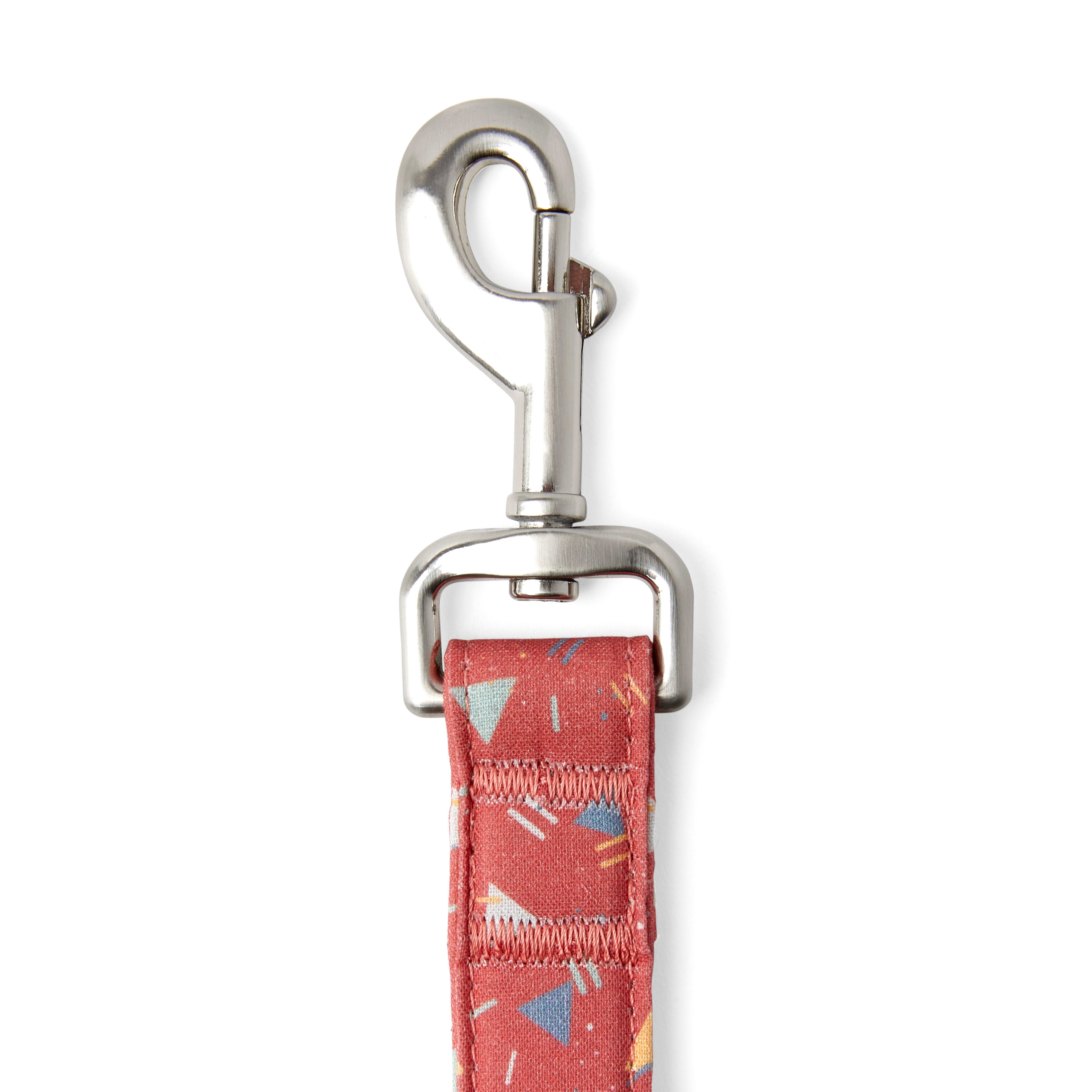 YOULY The Wanderer Red  Multicolor Triangle-Print Dog Leash， 6 ft.