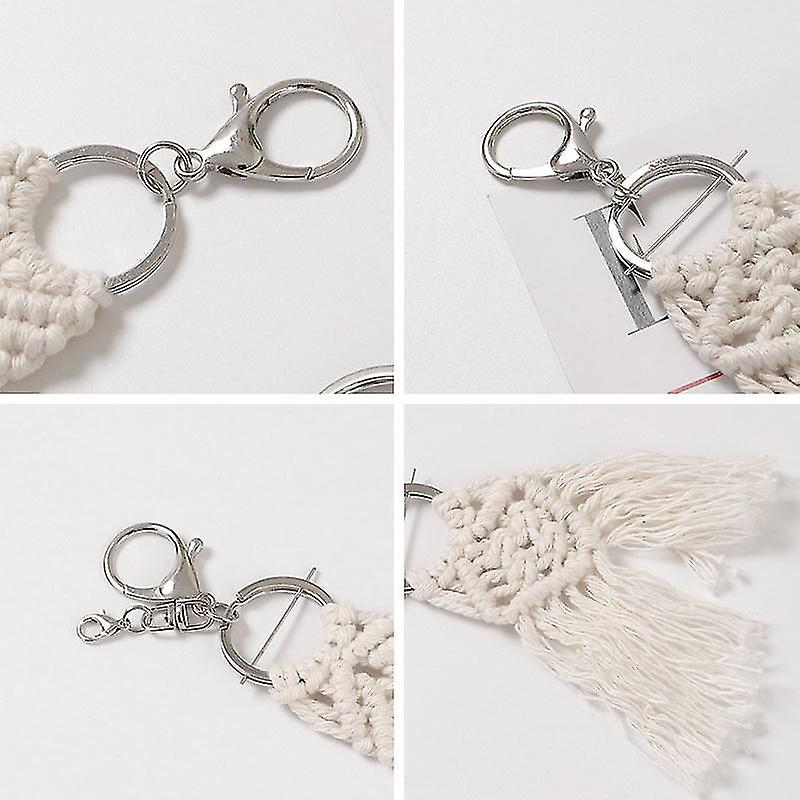 Vintage Cotton Tassel Keychain Key Ring Holder For Waist Bag