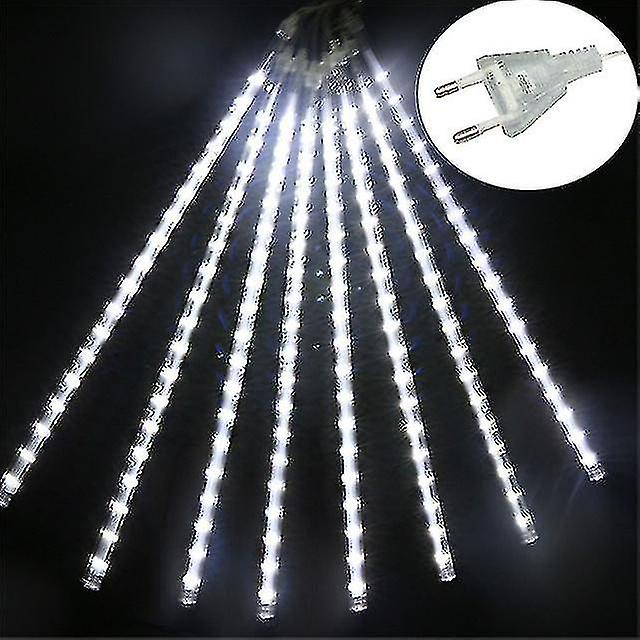 Jwl-pink Christmas Light Outdoor Waterproof Meteor Shower Light Falling Rain Lights 192/384 Led Snow Falling Icicle Cascading Light