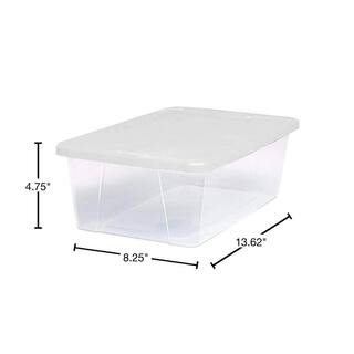 HOMZ 6 Qt. Secure Latching Clear Plastic Storage Container Bin wLid (10-Pack) 3206CLWHDC.10