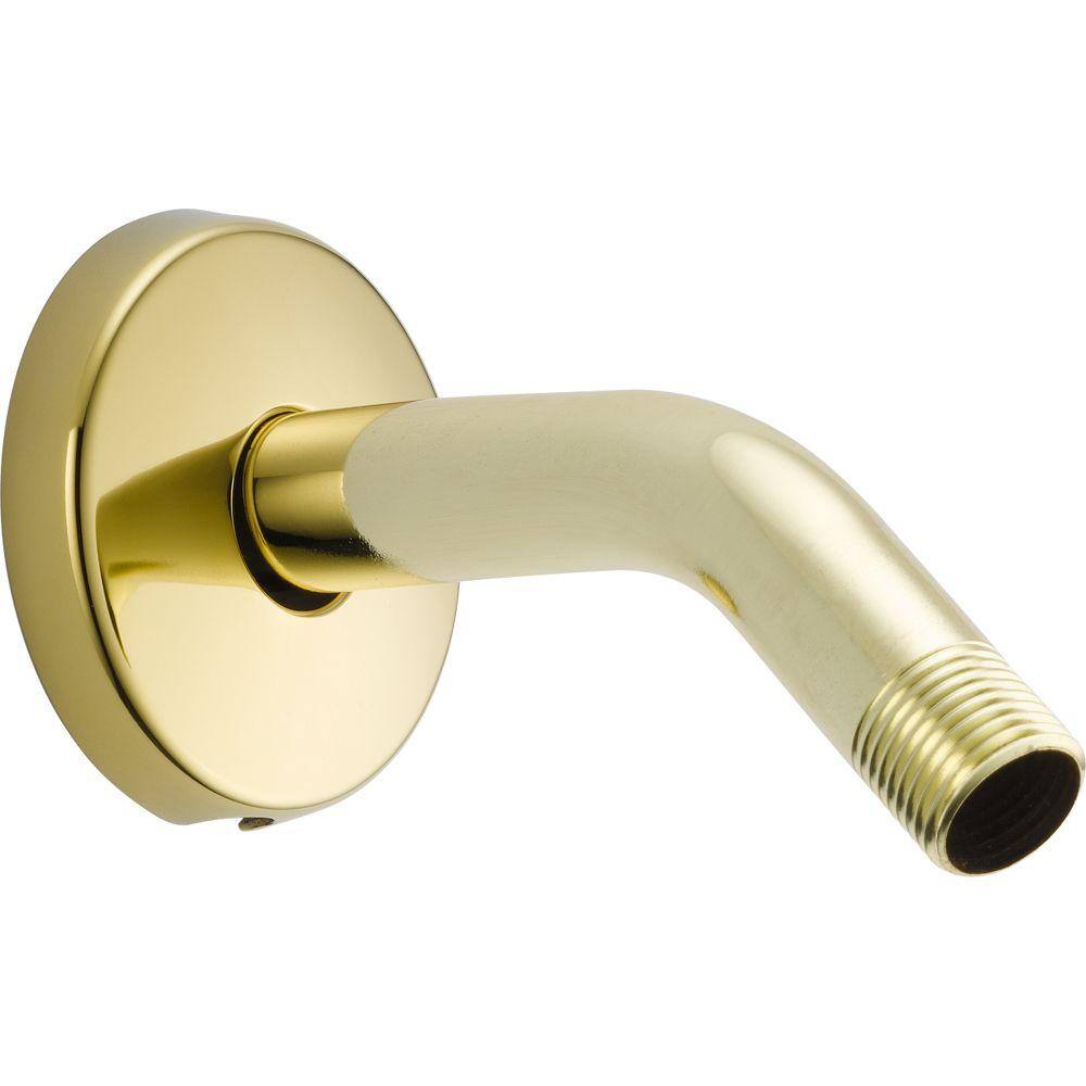 Delta 6 in. Shower Arm and Flange in Polished Brass U4993-PB