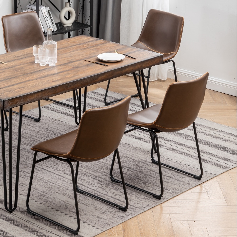 Roundhill Furniture Aryven Industrial 7 Piece Dining Set