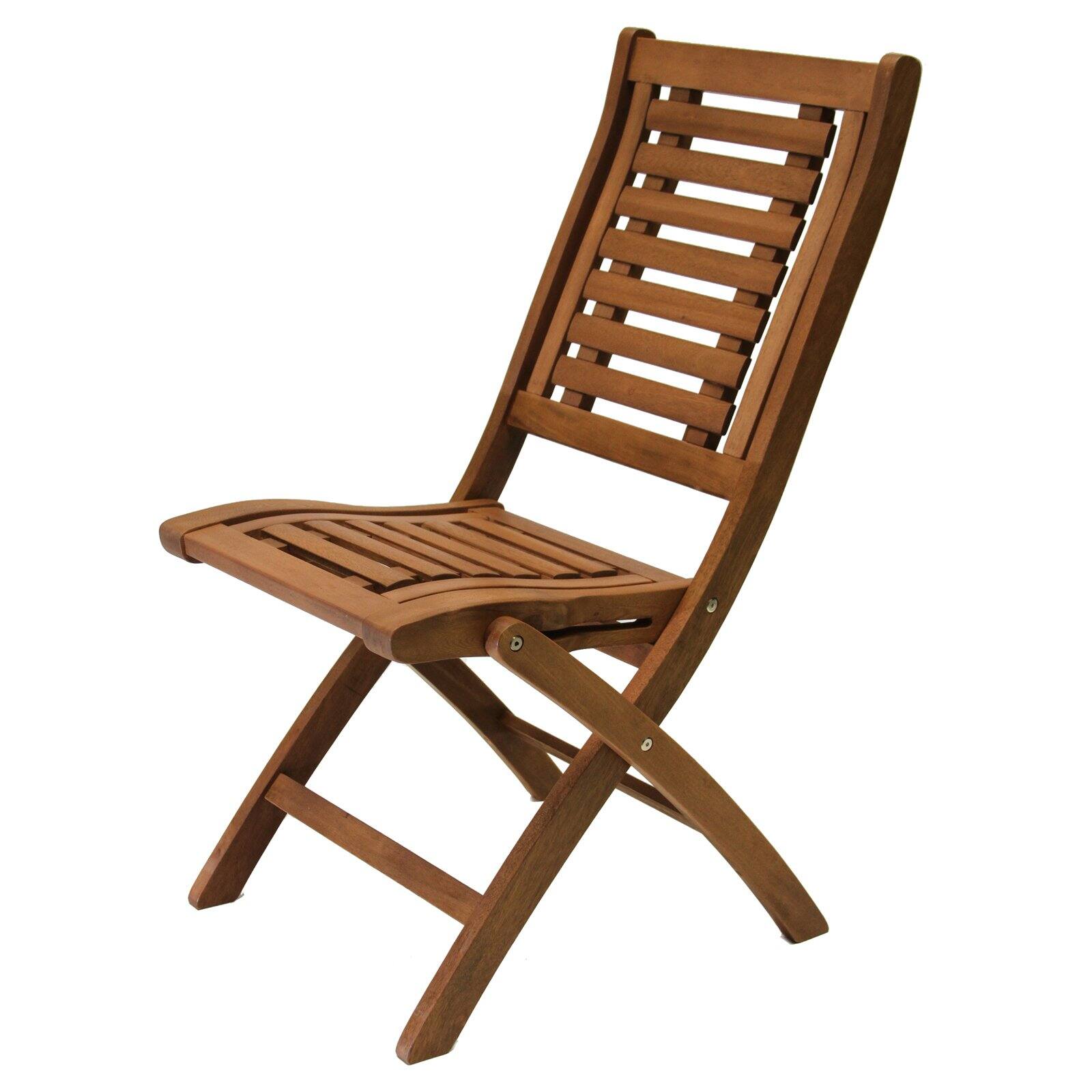 Eucalyptus Folding Side Chair Pair