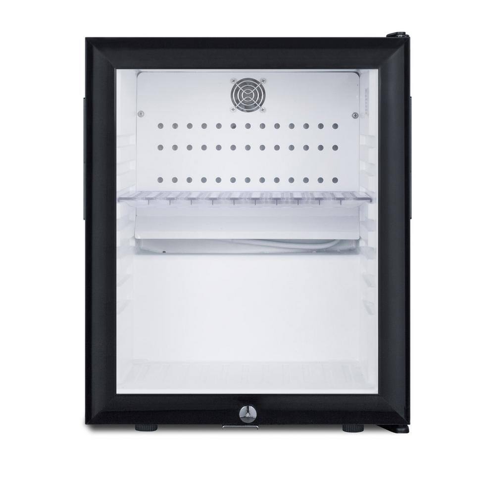 Summit Appliance 16 in. .9 cu. ft. Mini Refrigerator in Black without Freezer with Glass Door MB13GL