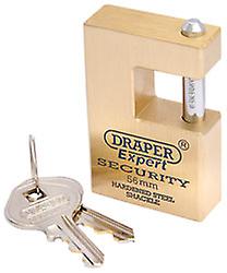 Draper 64200 Expert 56mm Quality Close Shackle Solid Brass Padlock and 2 Keys