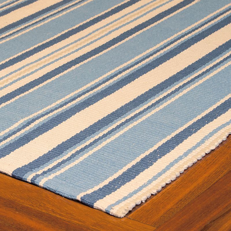 Couristan Bar Harbor Lagoon Striped Reversible Cotton Rug