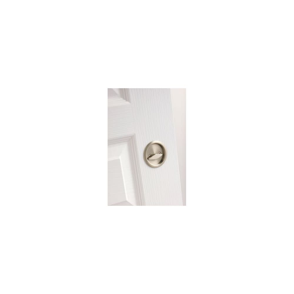 Satin Nickel Round Pocket Door Privacy Lock ;