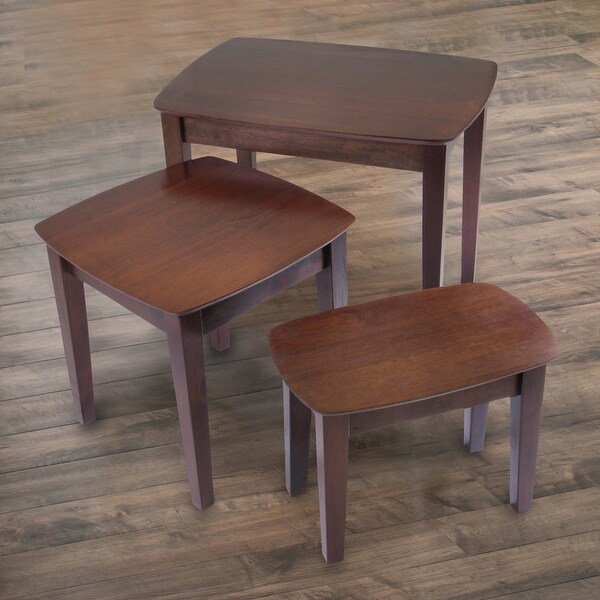 Wood Bradley 3-Pc Nesting Table Set， Walnut Finish