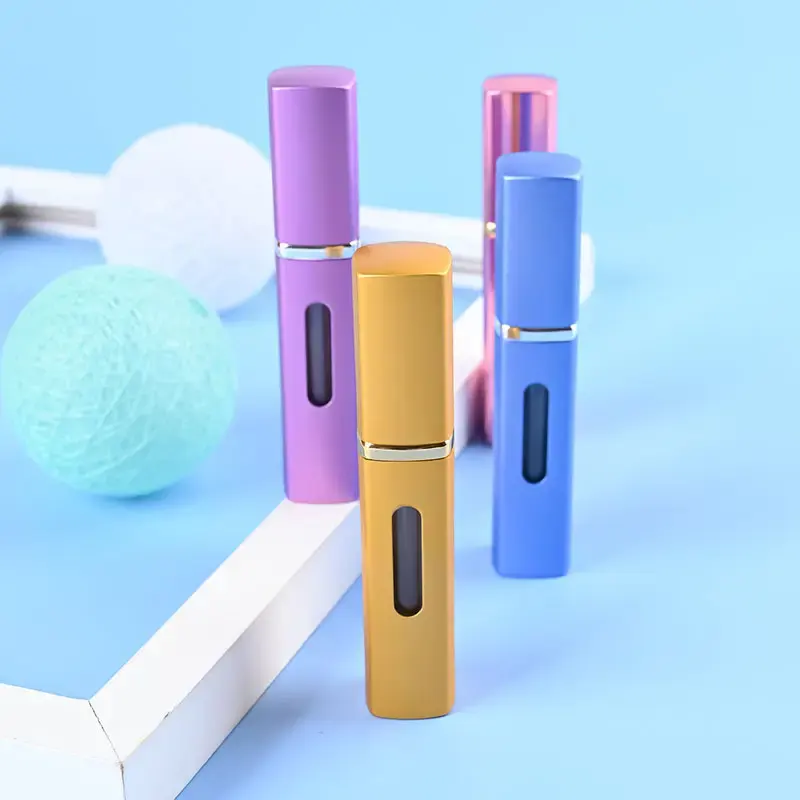 8ml 5ml Square Portable Mini Refillable Perfume Bottle with Spray Fragrance Pump Empty Cosmetic Container Travel Sprayer Bottle