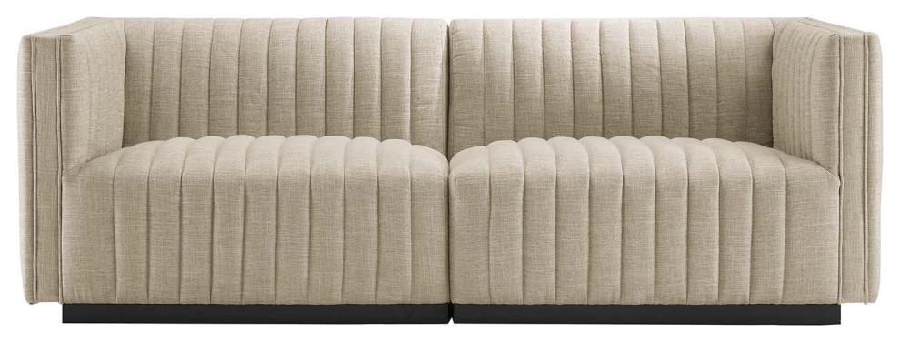 Conjure Channel Tufted Upholstered Loveseat   Transitional   Loveseats   by Modway  Houzz