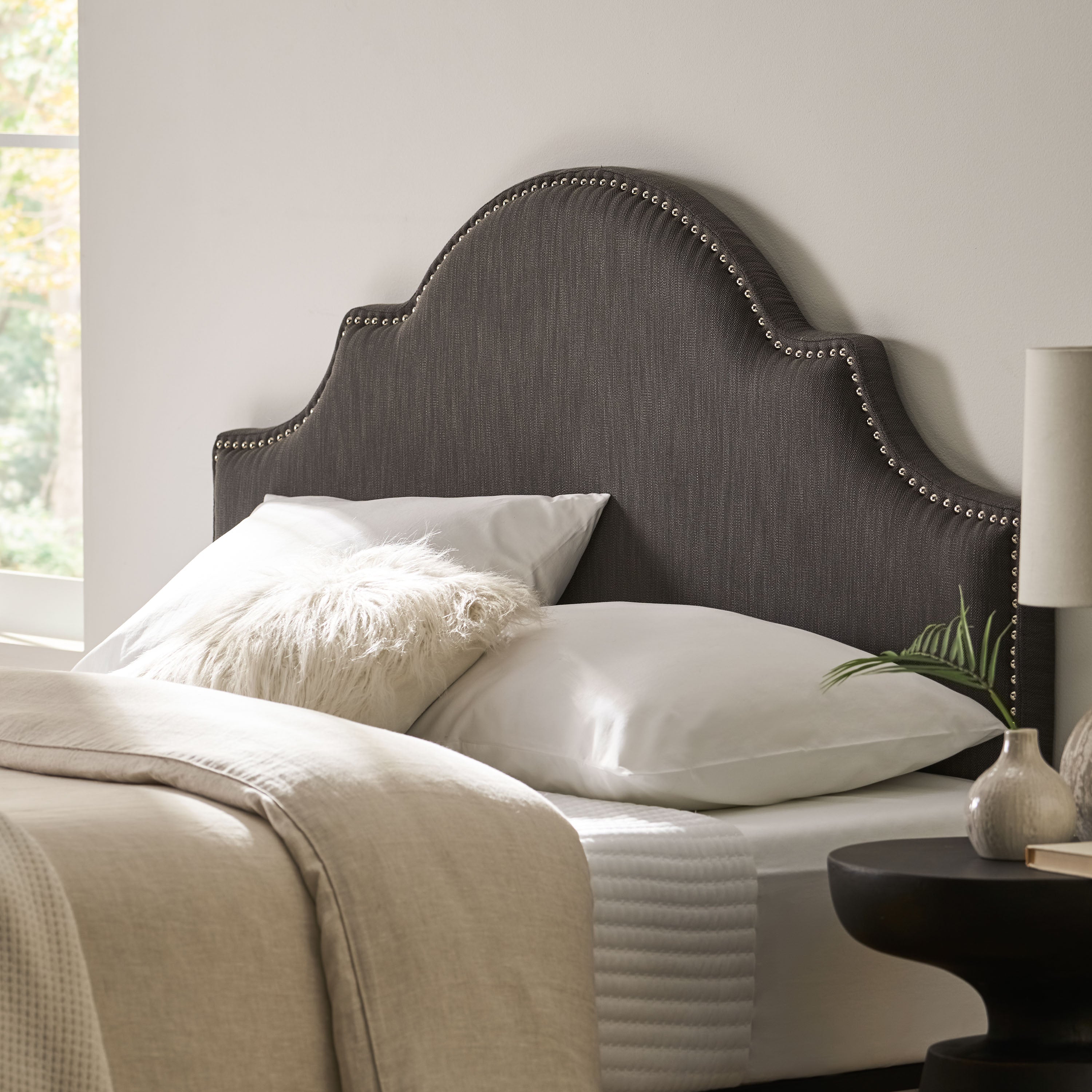 Gwenyth Gray Fabric Queen/Full Headboard