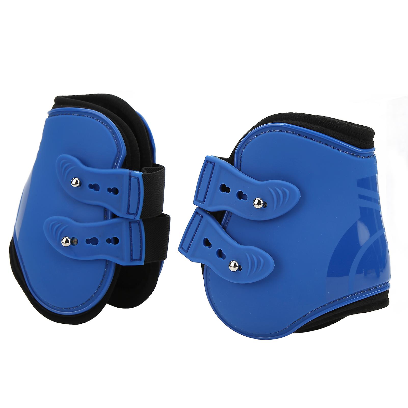 2pcs Pu Neoprene Leg Horse Boots Horse Leg Brace Guards Hind Legs Protection Gearsblue Hind Legs L