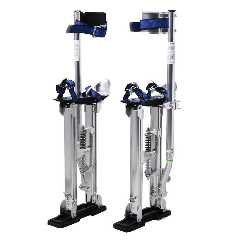 9TRADING Silver 24-40 Inch Drywall Stilts Aluminum Tool Stilt for Painting Painter Taping